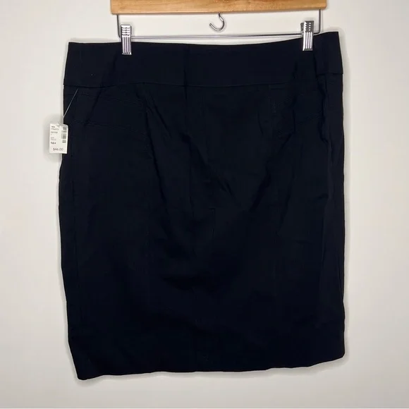 NWT Reitman’s Classic black pull on stretch A-Line Skirt - Women size 16 - Picture 4 of 8